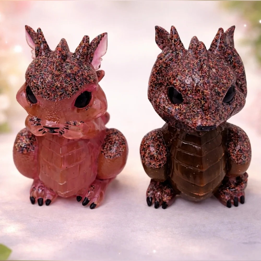 Handmade Resin Colorful Dragons Set